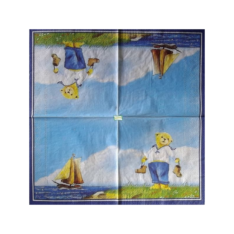 1 serviette papier Ourson -6