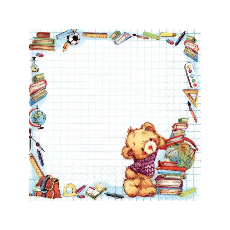 1 serviette papier Ourson -8