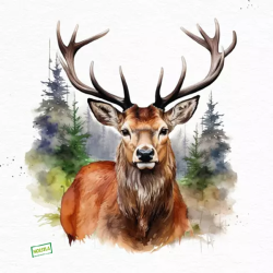 1 serviette Le cerf -46