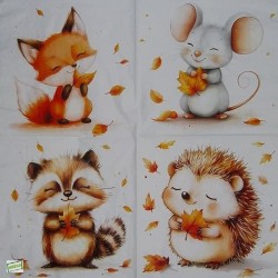 1 serviette Animaux bois -53