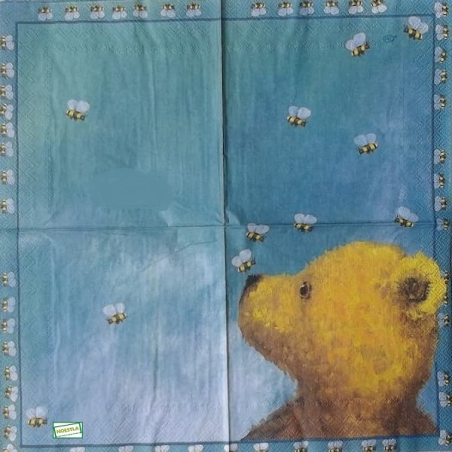 1 serviette papier Ourson -14