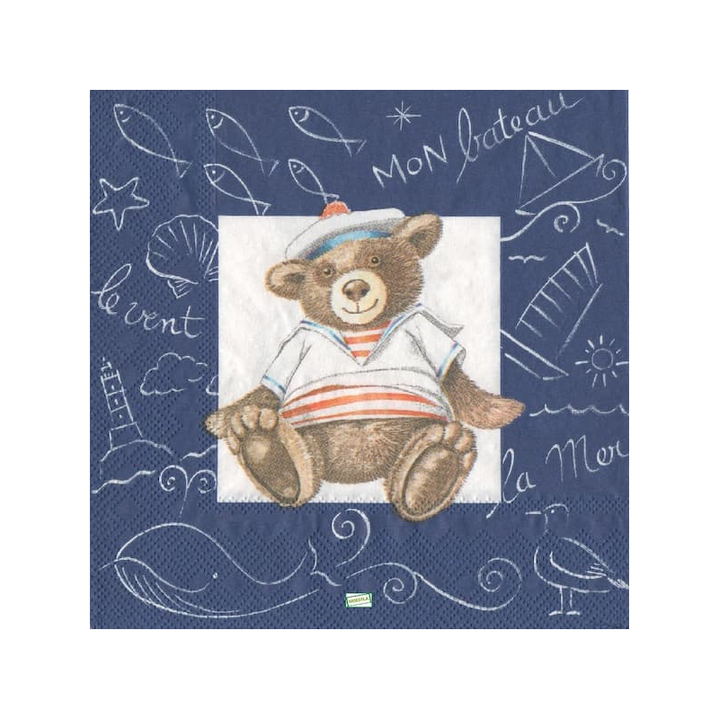 1 serviette papier Ourson -15