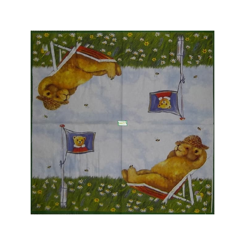 1 serviette papier Ourson -16