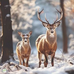 1 serviette Animaux bois -128