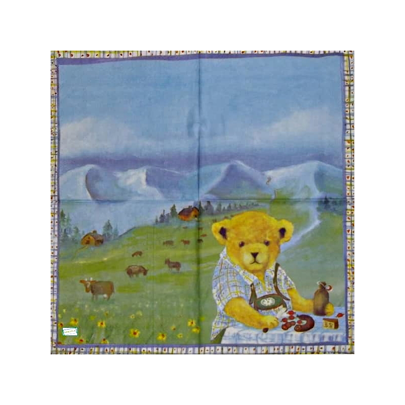 1 serviette papier Ourson -20