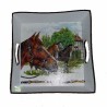 Plateau bois Chevaux serviettage
