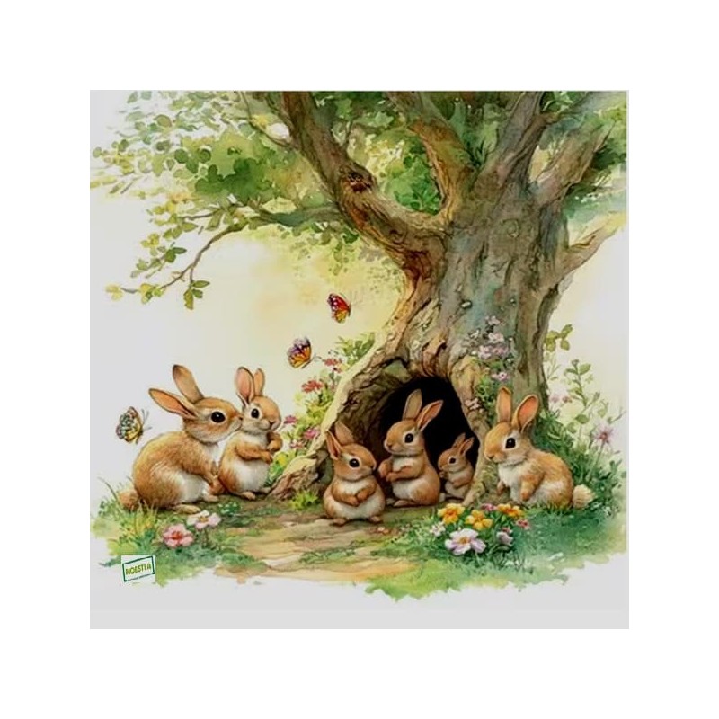 1serviette papier Lapins-103