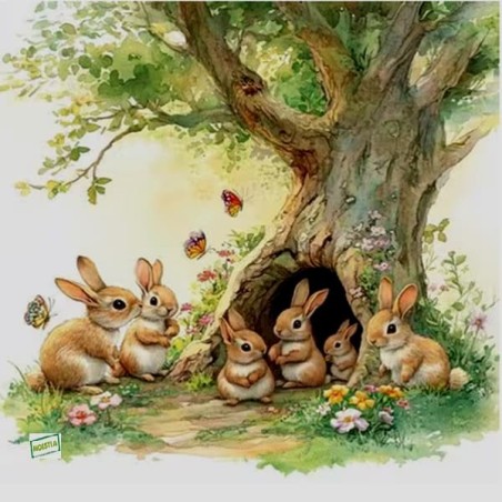 1serviette papier Lapins-103