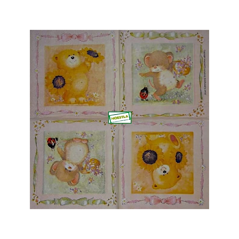 1 serviette papier Ourson -21