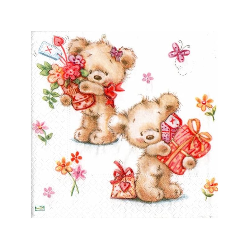 1 serviette papier Ourson -22