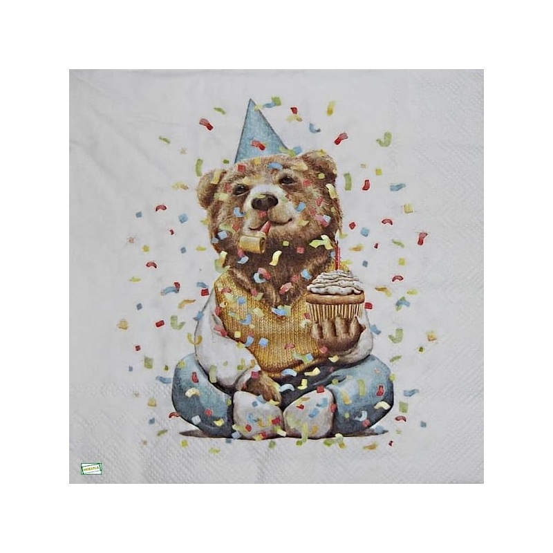 1 serviette papier Ourson -24