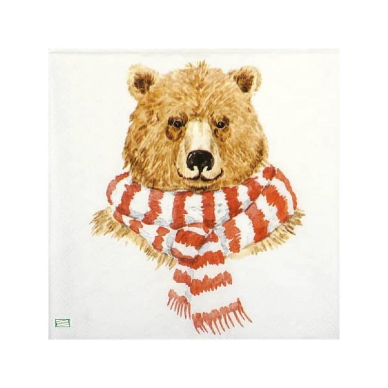 1 serviette papier Ourson -25