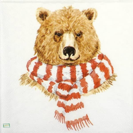 1 serviette papier Ourson -25