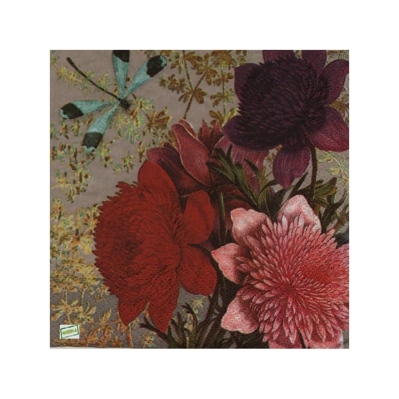5 serviettes Autres fleurs -33