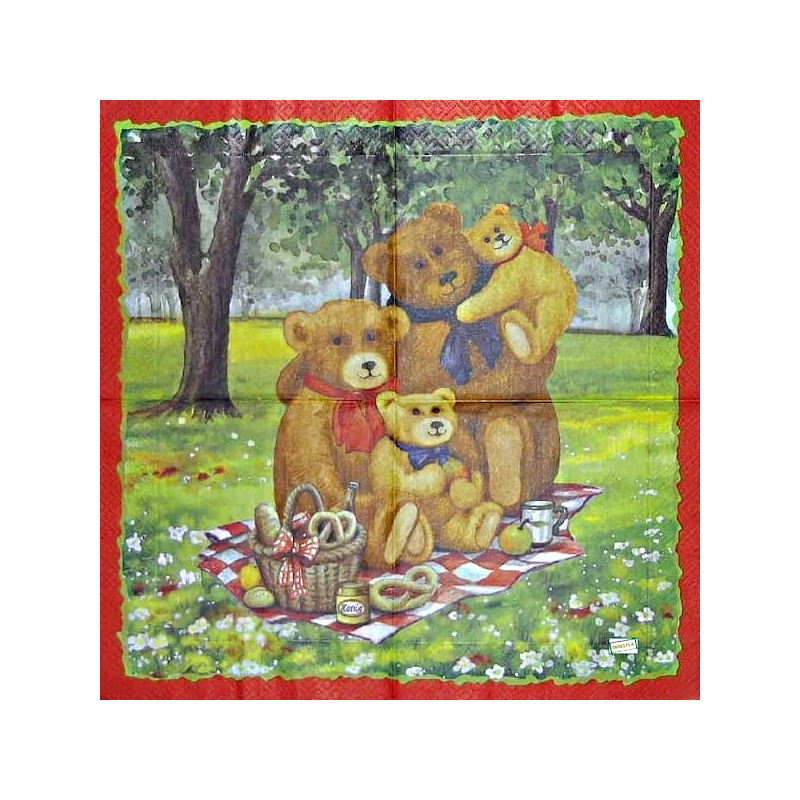 1 serviette papier Ourson -27