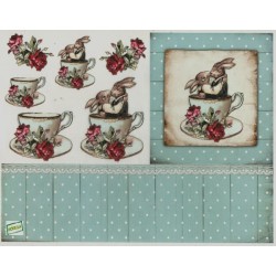 1papier riz Les lapins -R1583