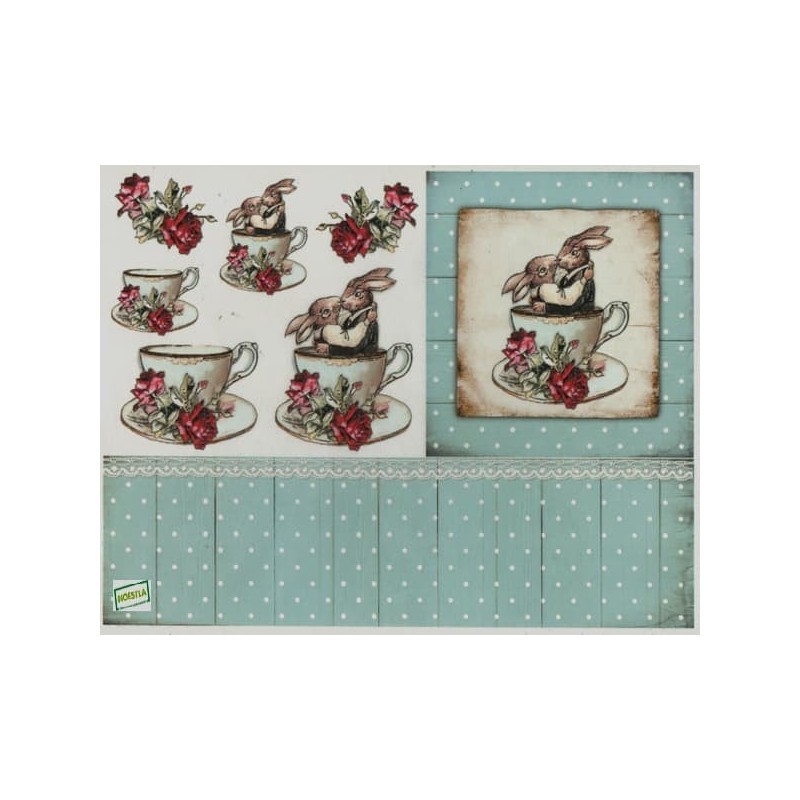 1papier riz Les lapins -R1583