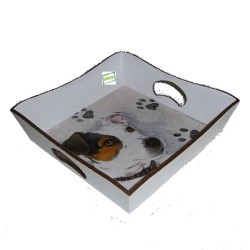 Plateau bois Le Chien serviettage