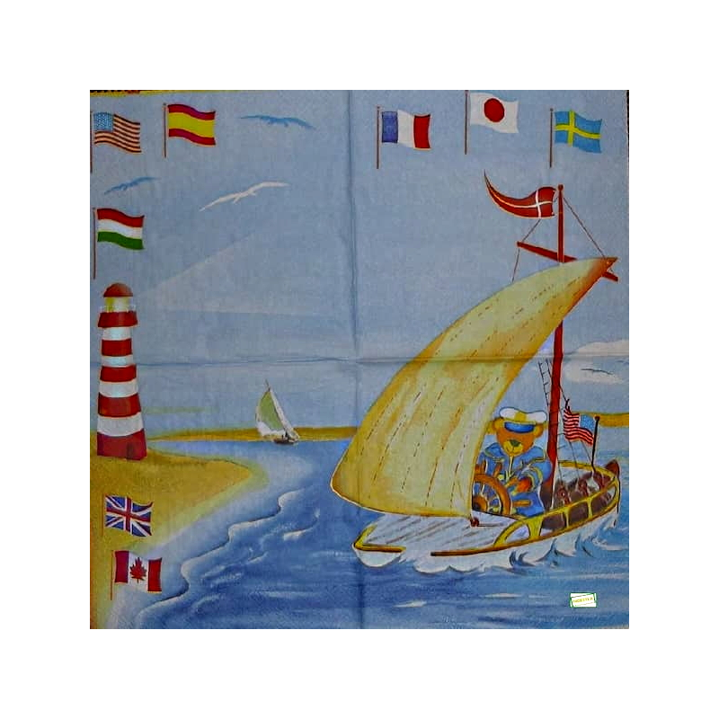 1 serviette papier Ourson -31