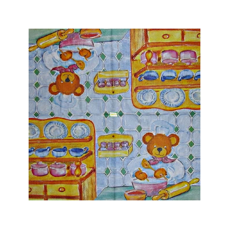 1 serviette papier Ourson -33