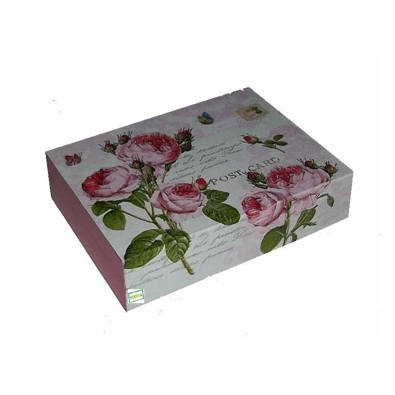 Boite bois Les Roses serviettage
