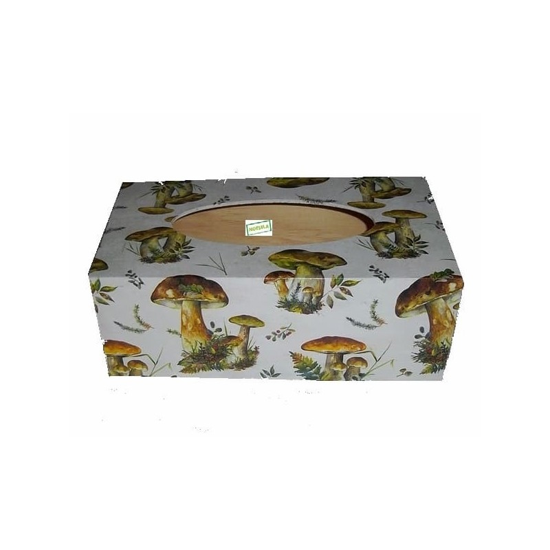 Boite mouchoirs Champignons serviettage
