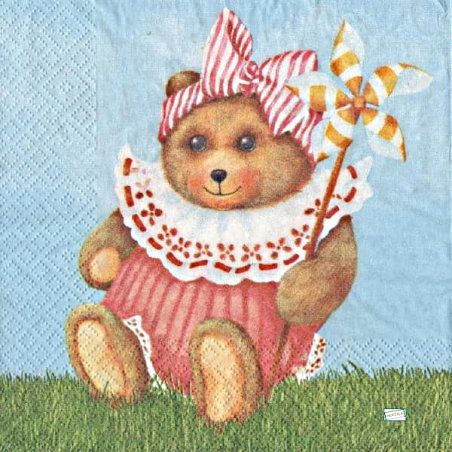 1 serviette papier Ourson -44
