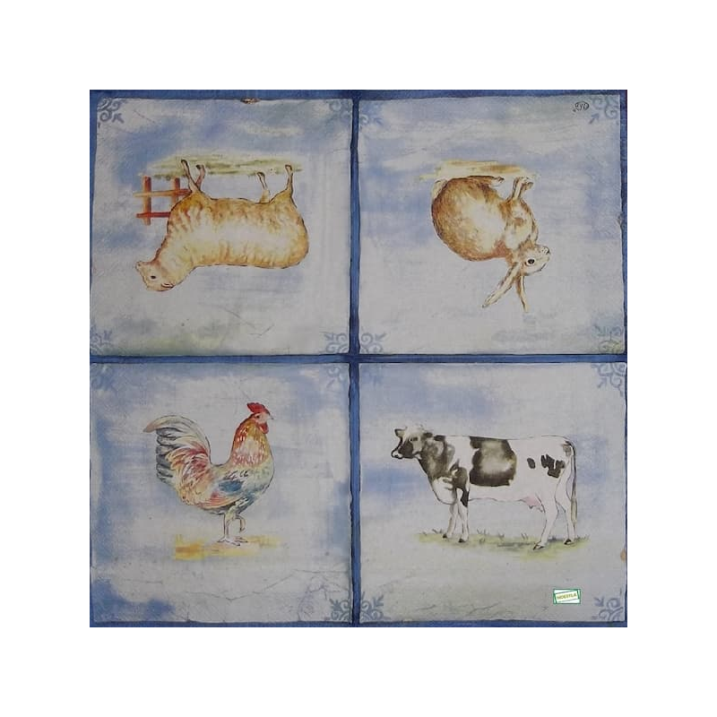 1 serviette Animaux Ferme-95
