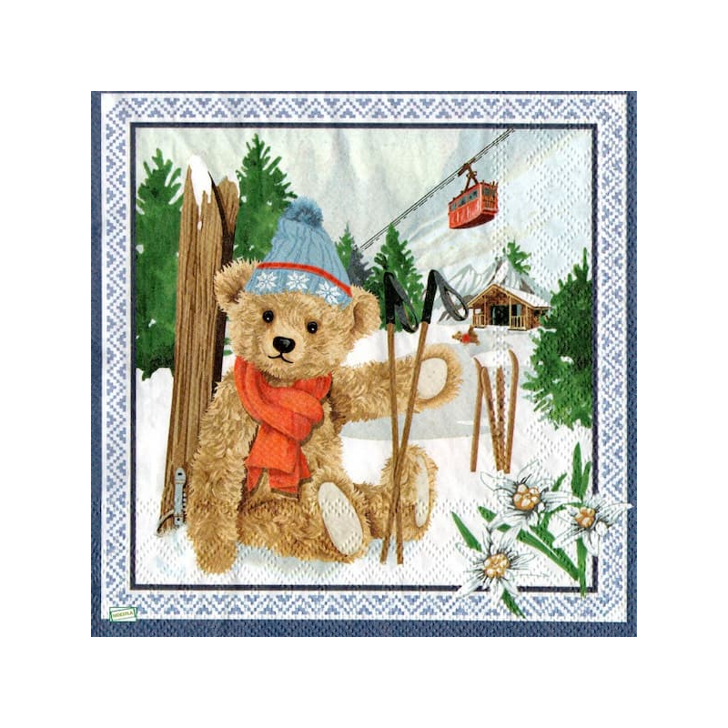 1 serviette papier Ourson -45