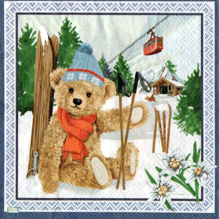 1 serviette papier Ourson -45