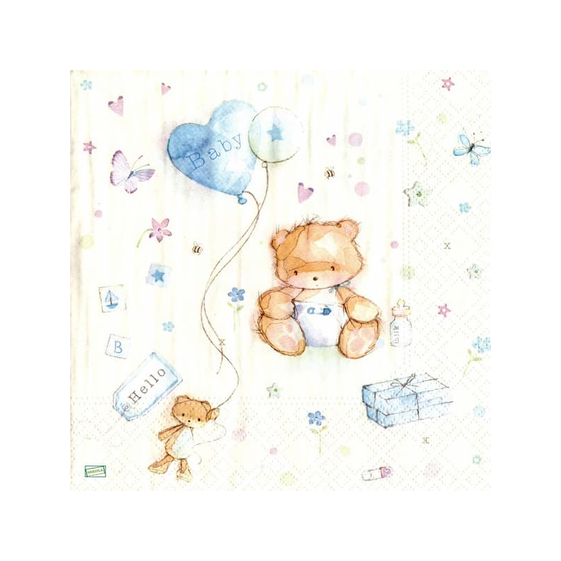 1 serviette papier Ourson -46