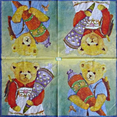 1 serviette papier Ourson -49