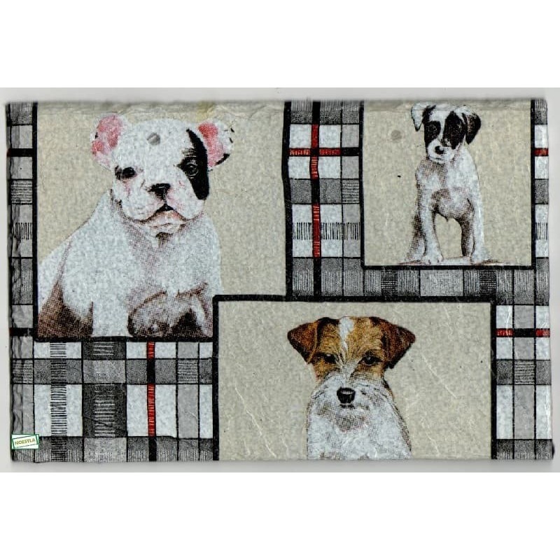 Plaque déco ardoise Chiens serviettage
