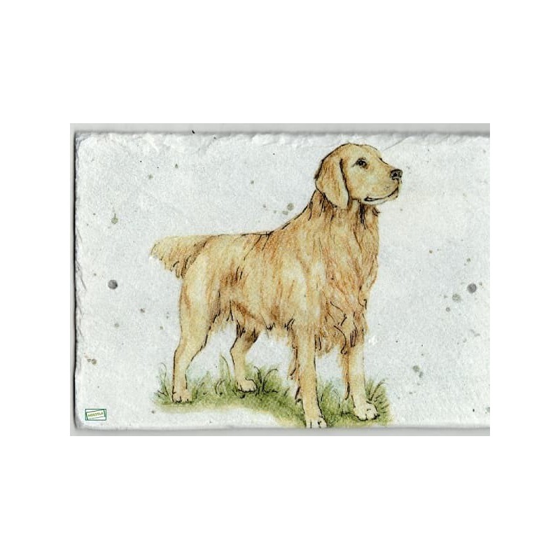 Plaque déco ardoise Chiens serviettage