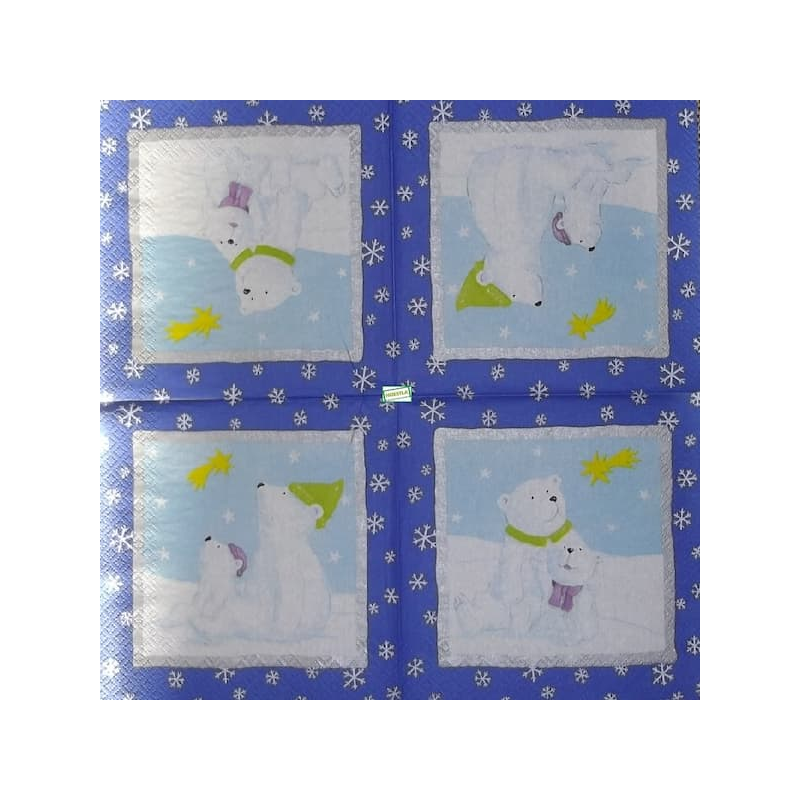 1 serviette papier Ourson -56