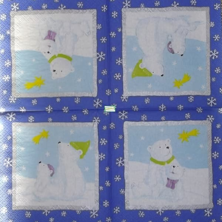 1 serviette papier Ourson -56