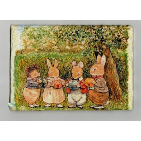 Plaque déco ardoise Enfants serviettage