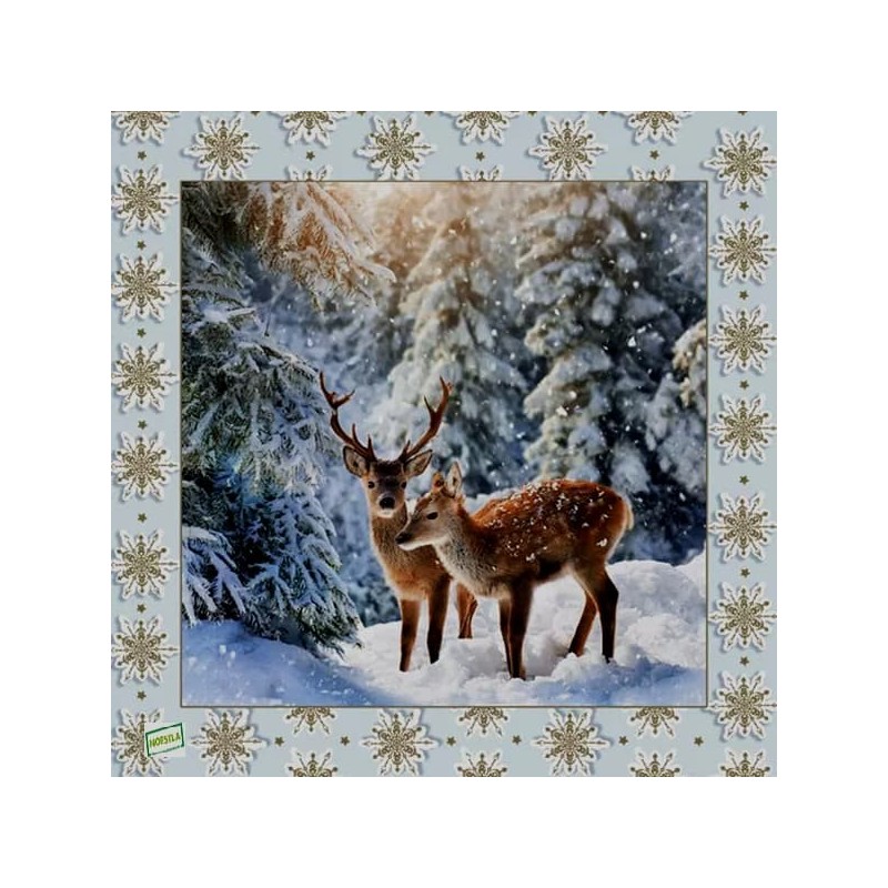 1 serviette Animaux bois -129