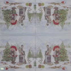 1 serviette papier Lutins -4