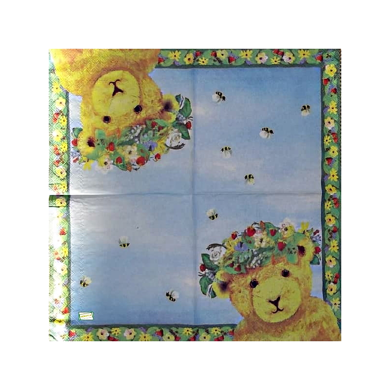 1 serviette papier Ourson -60