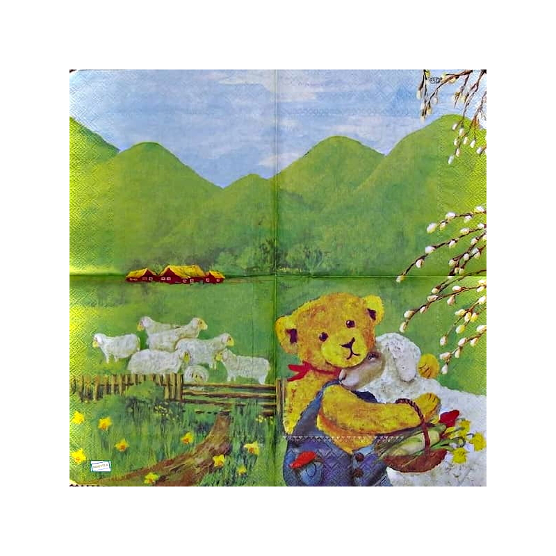 1 serviette papier Ourson -62