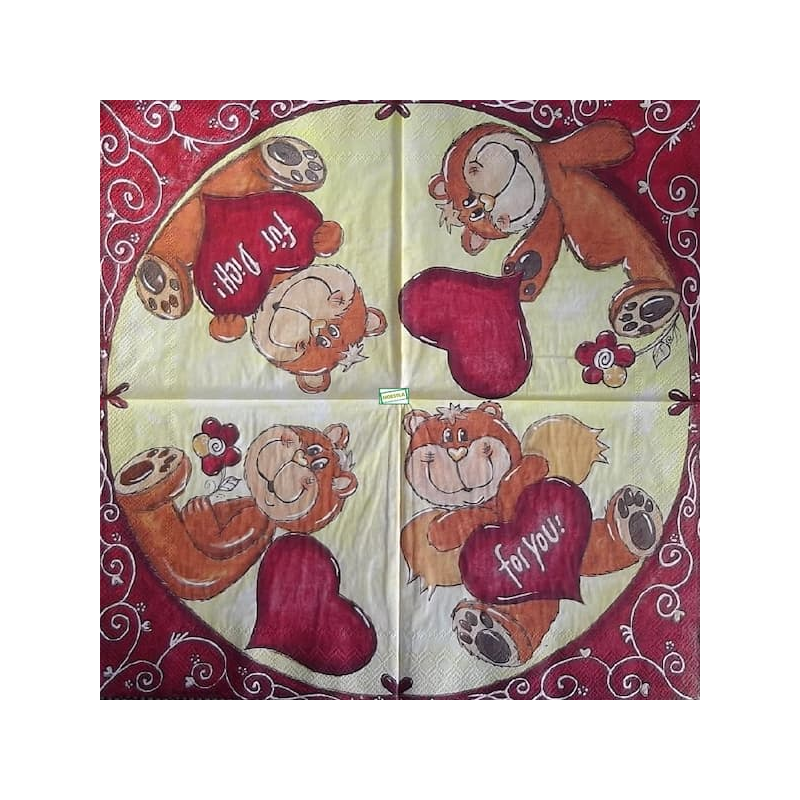 1 serviette papier Ourson -65