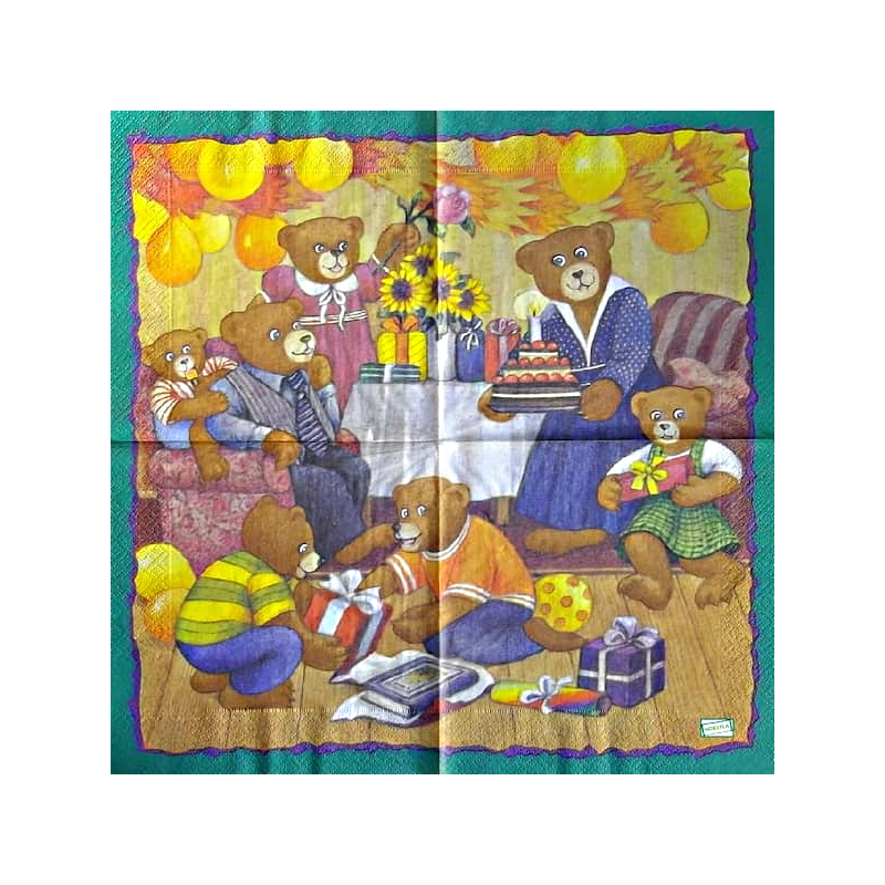 1 serviette papier Ourson -66