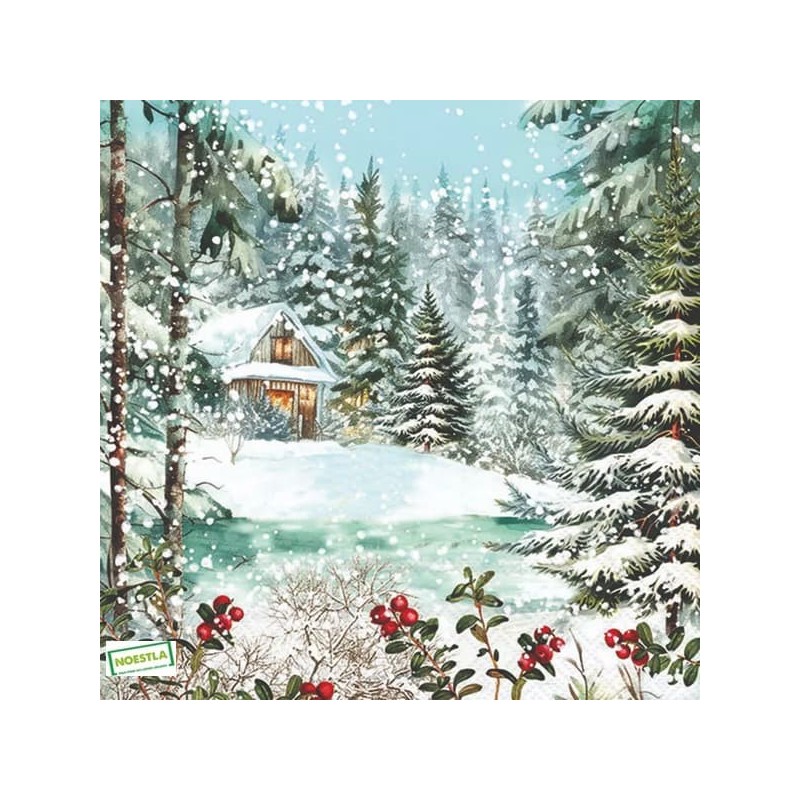 1serviette Paysage Enneigé-3