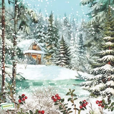 1serviette Paysage Enneigé-3