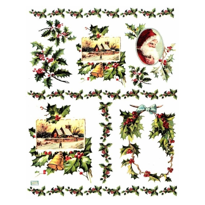 1 papier de riz Noêl -R445