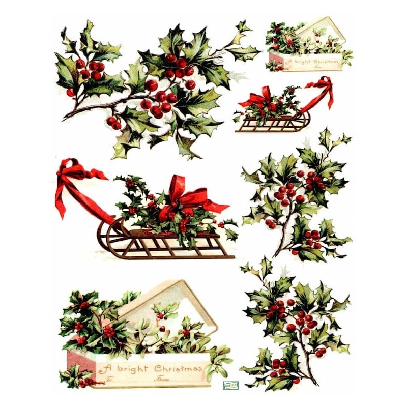 1 papier de riz Noêl -R448