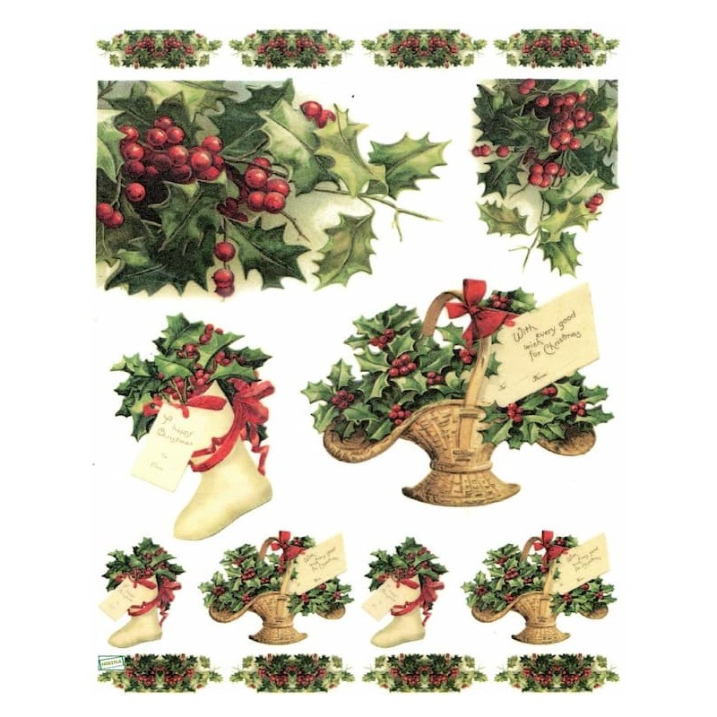 1 papier de riz Noêl -R449