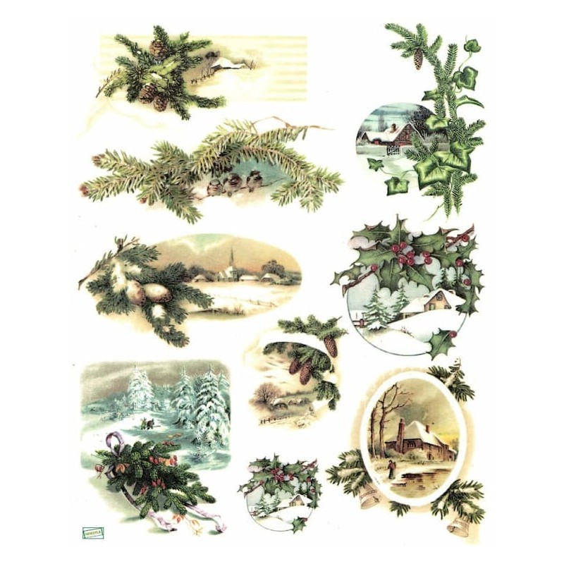 1 papier de riz Noêl -R452