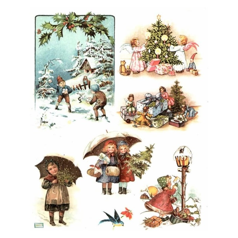 1 papier de riz Noêl -R455